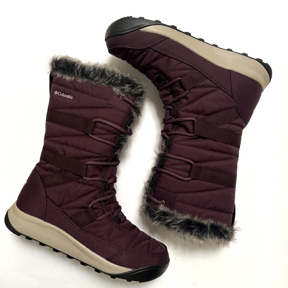Columbia Minx IV Waterproof Winter Boots Size 8 Omni-Heat Faux Fur Burgundy NWOB - Picture 3 of 10